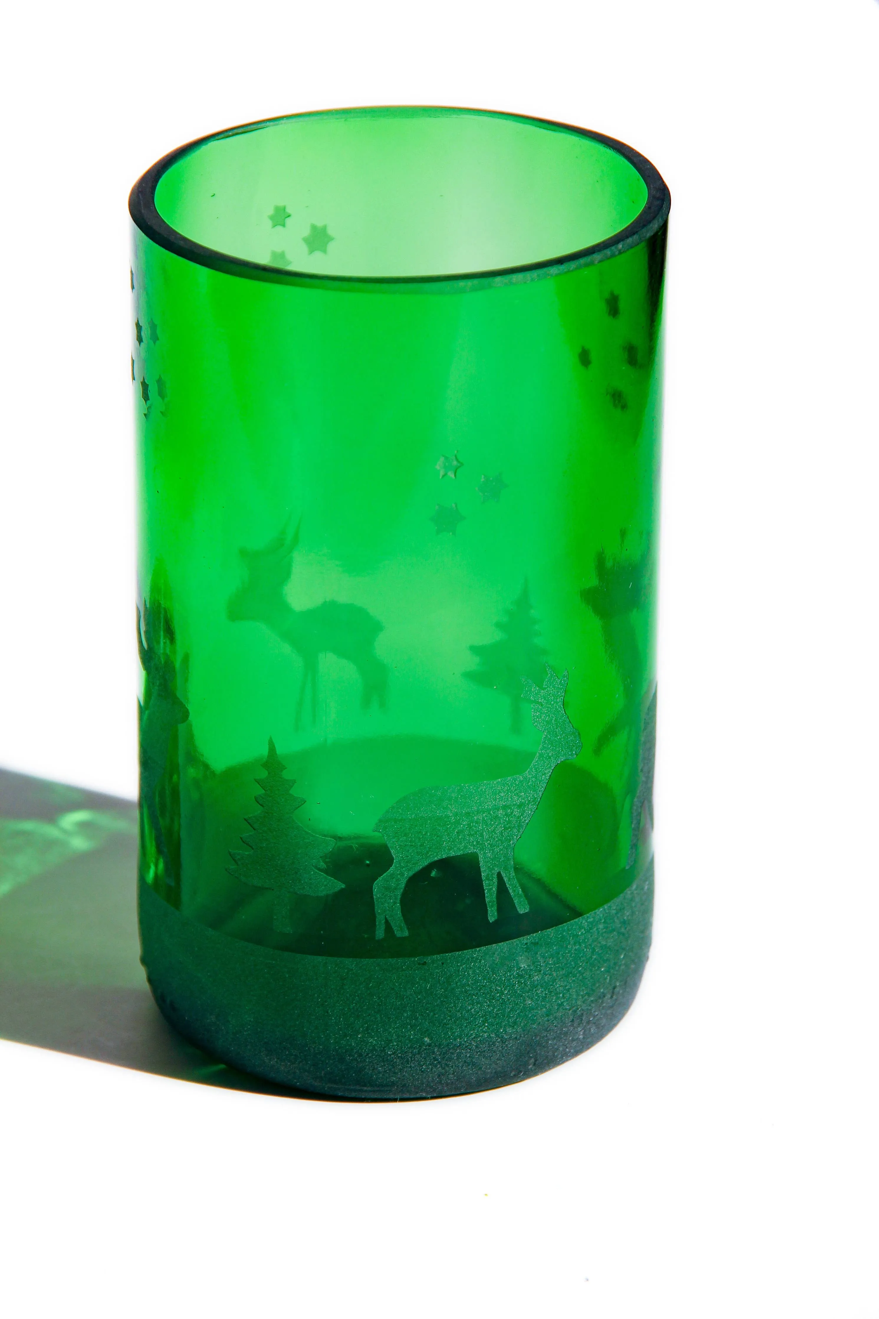 Winter Holiday Drinking Glasses Upcycled 2 Pack - 12/16 Oz.