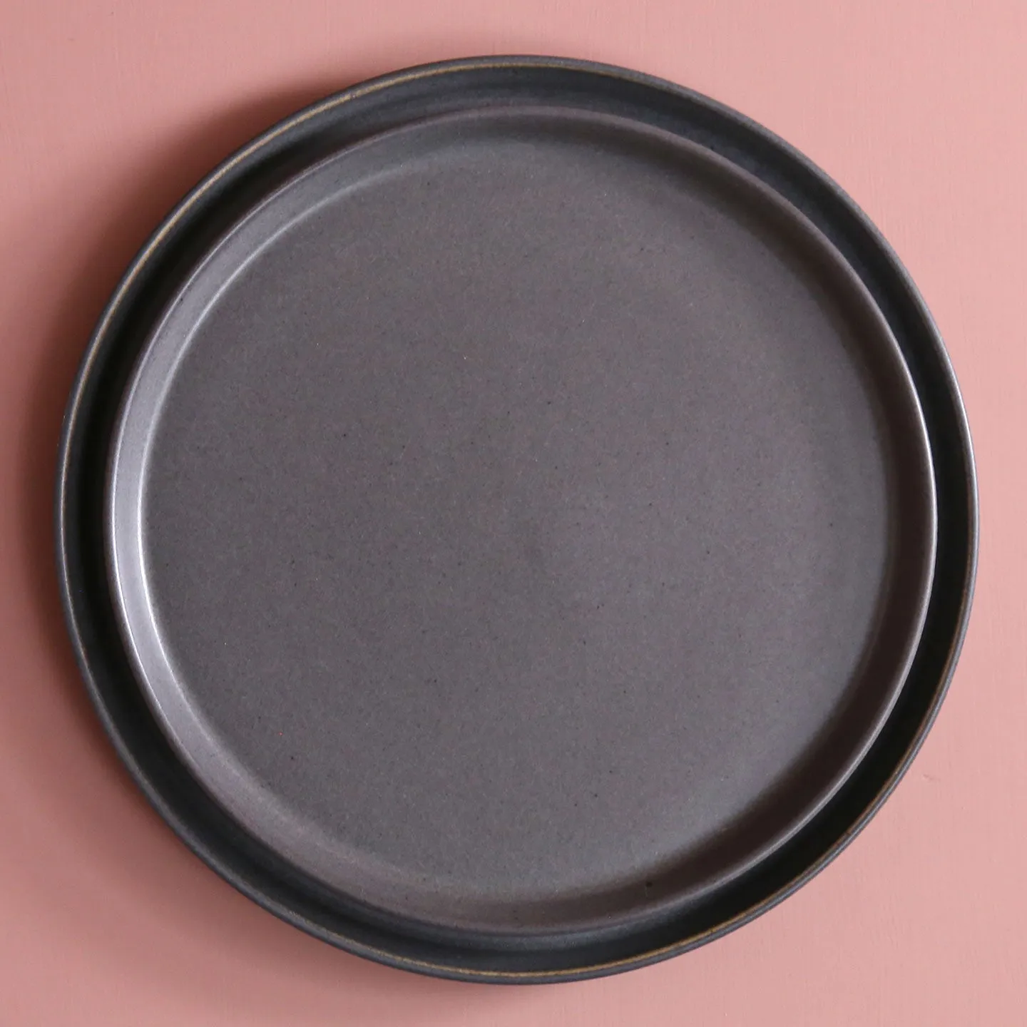 W/R/F Handmade Flat Salad Plates / Ash