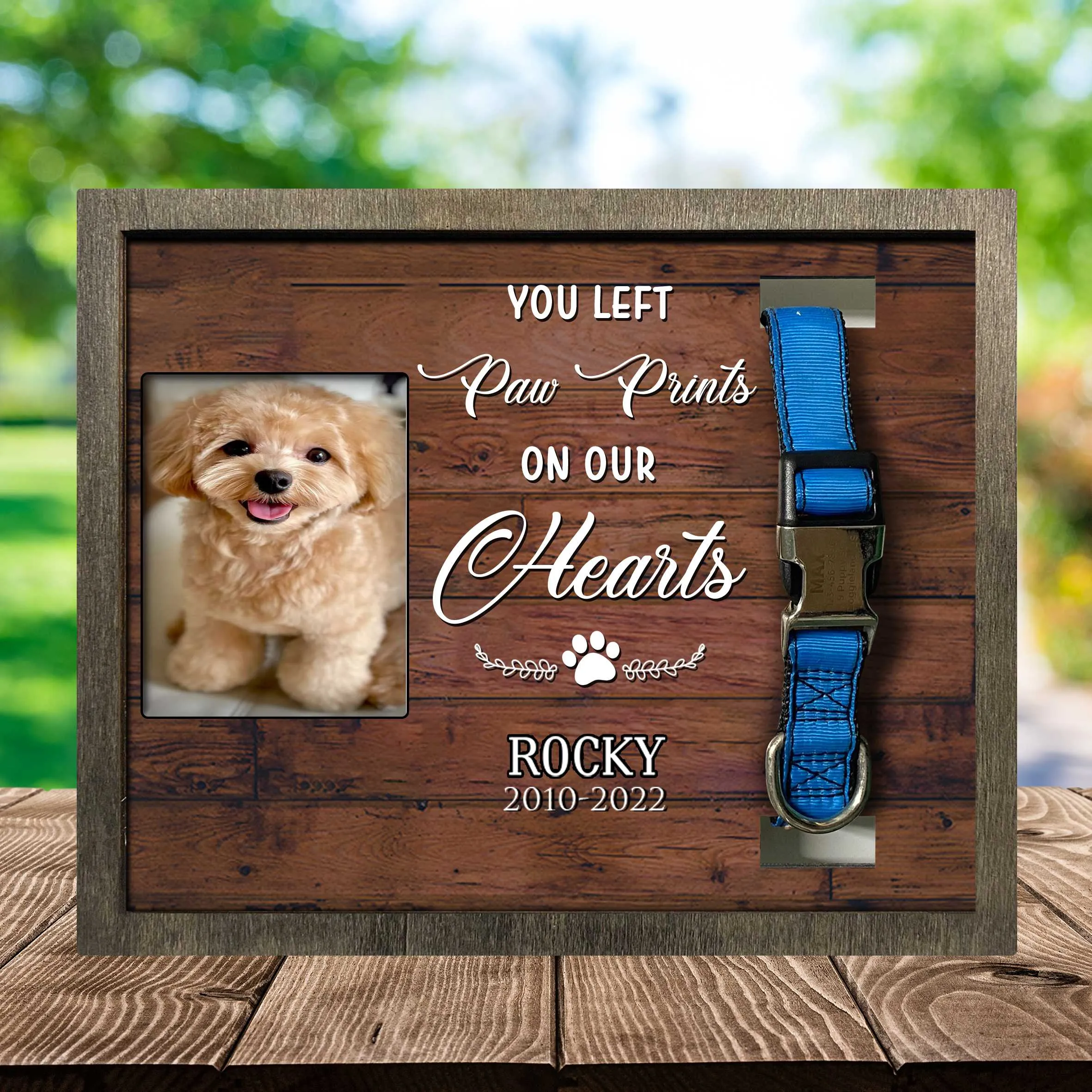 You Left Paw Prints On My Heart Printed Photo Loss Of Pet, Gifts For Loss Of Dog